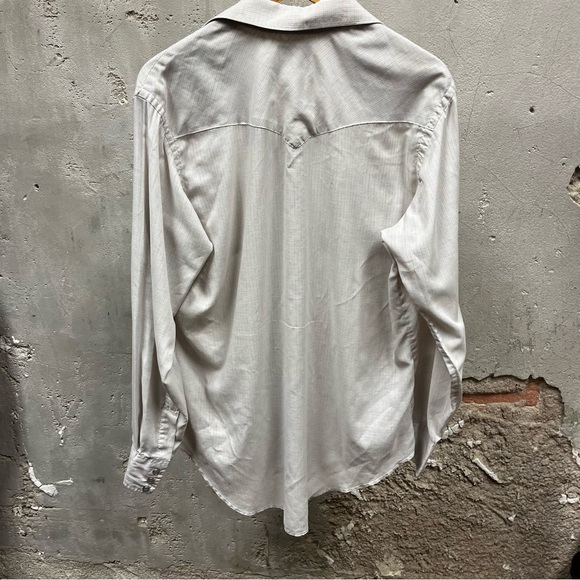 Wrangler Single Needle Tailoring Long Tails Pearl Snap Button Down Shirt 17x35 - Picture 5 of 7